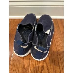 Men's size 8 Crocs Boat shoe Walu Canvas Loafers Navy